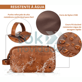 Bolsa de Higiene Pessoal Masculina Modelo Couro PU