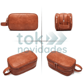 Bolsa de Higiene Pessoal Masculina Modelo Couro PU